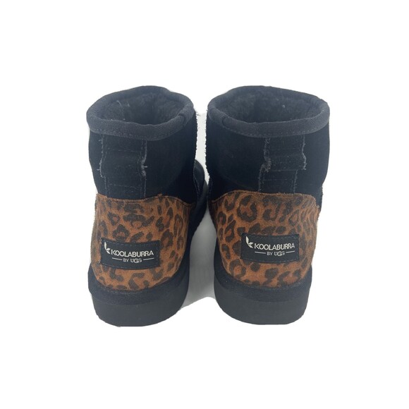 UGG Kookaburra Koola Sz 7 Short Pull On Winter Boot Black Brown Ankle Bootie - Picture 2 of 12